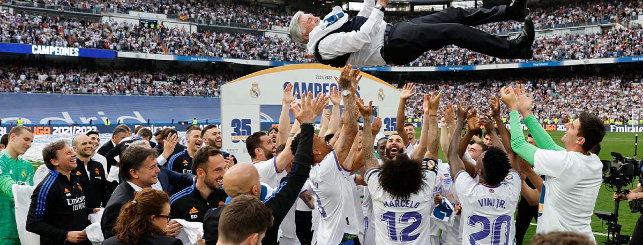 Real Madrid Players Throw Carlo Ancelotti 