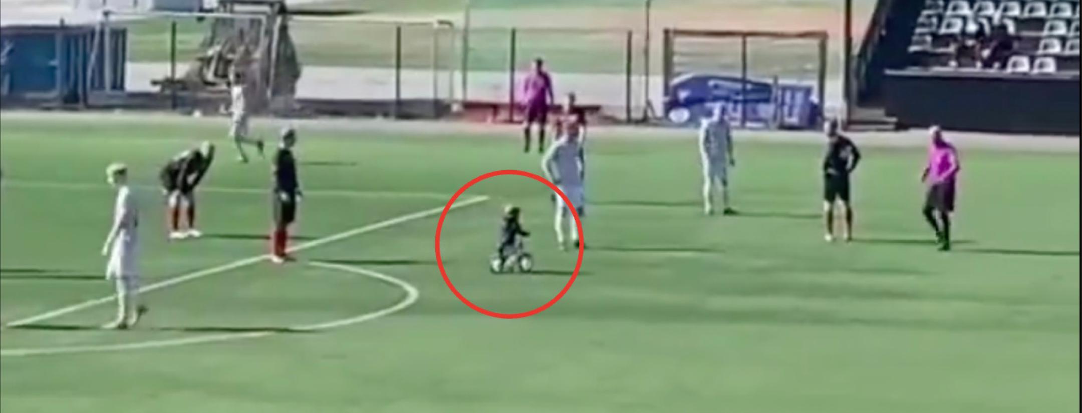 Finnish Cup child on bicycle stops match