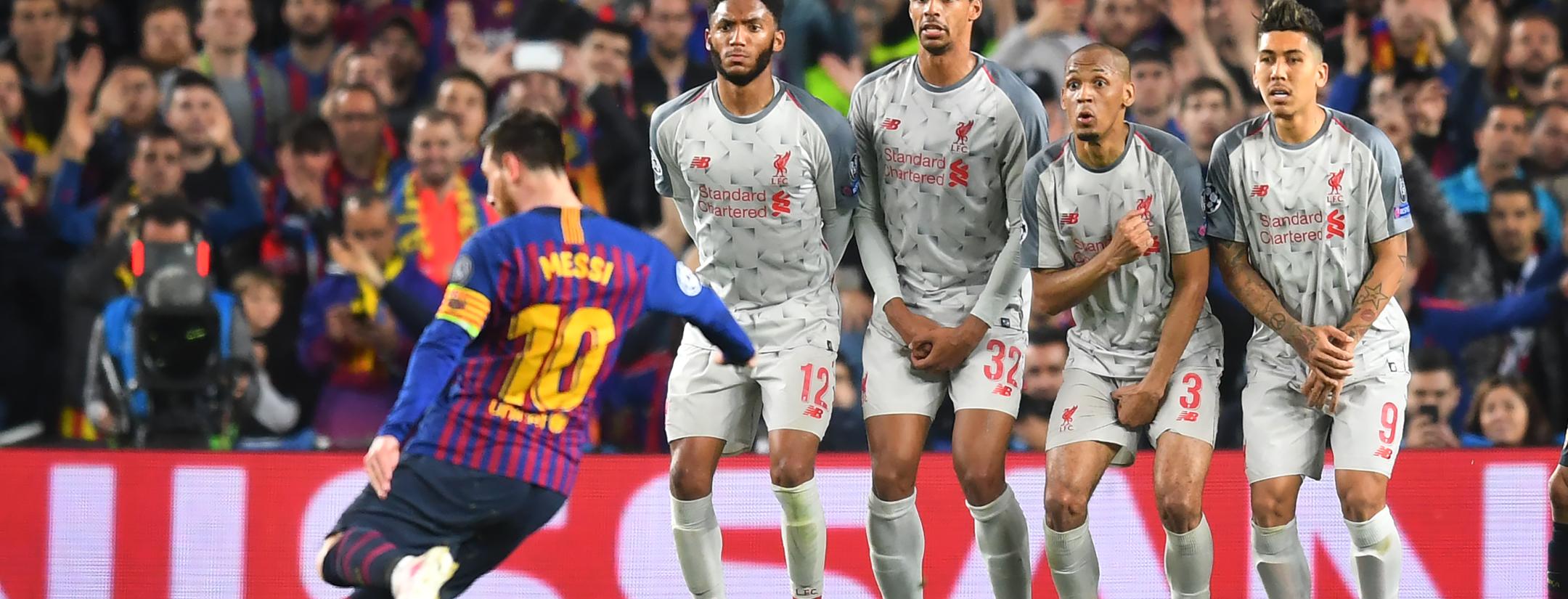 lionel messi free kick liverpool 