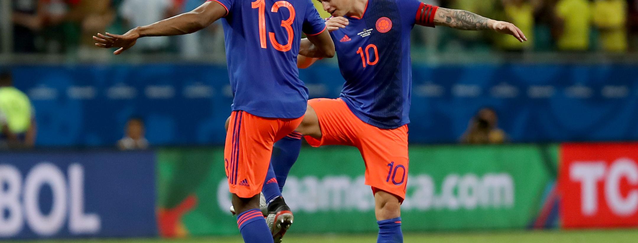 James Rodriguez and Yerry Mina