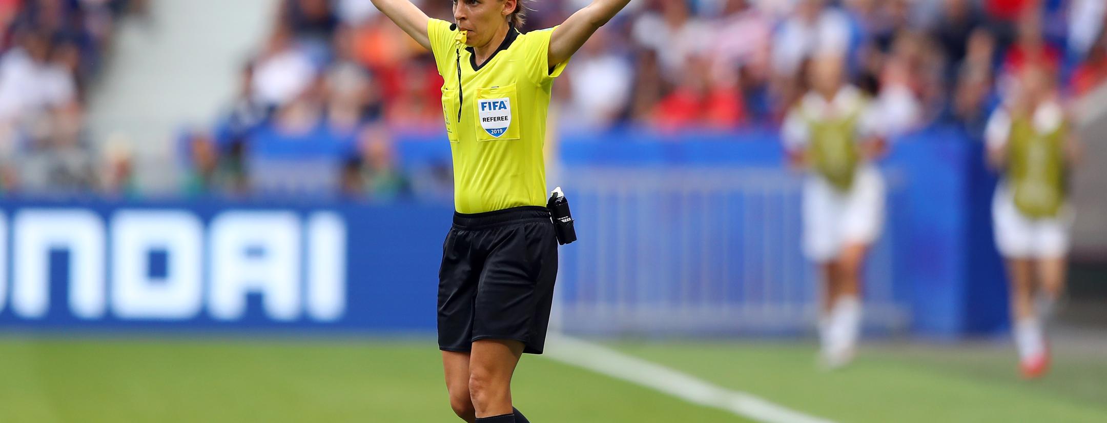 Stéphanie Frappart leads the first all-female officiating crew in men's World Cup history