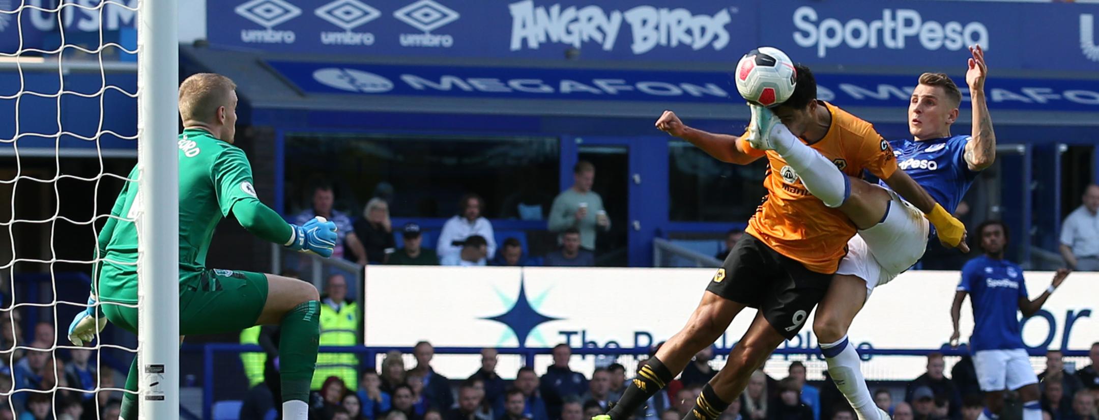 Raul Jimenez Wolves goal vs Everton