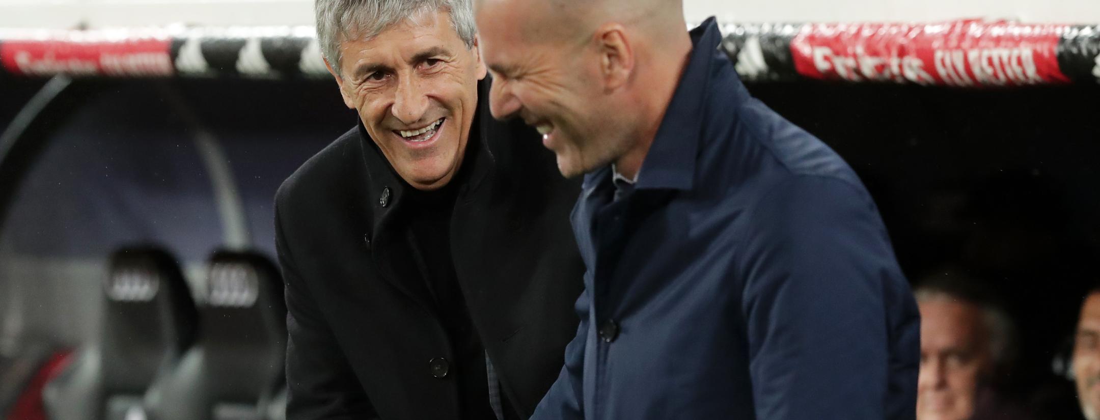 Quique Setien and Zinedine Zidane