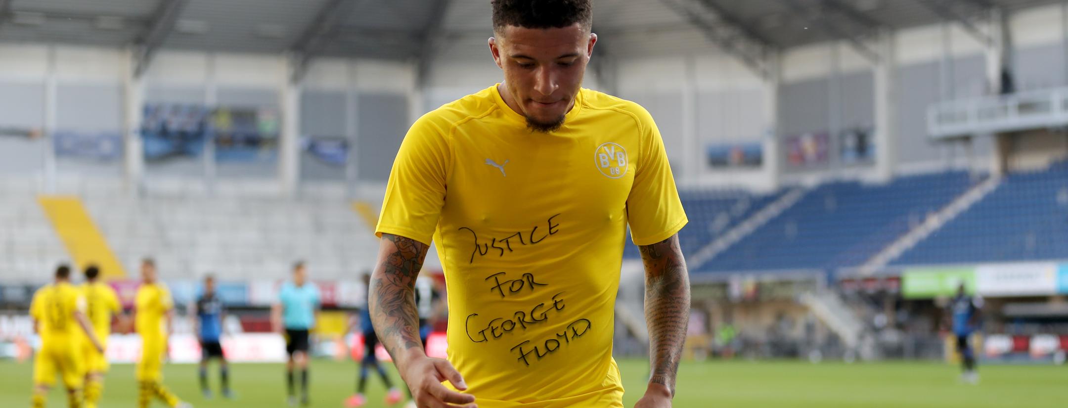 Jadon Sancho shows support for George Floyd.