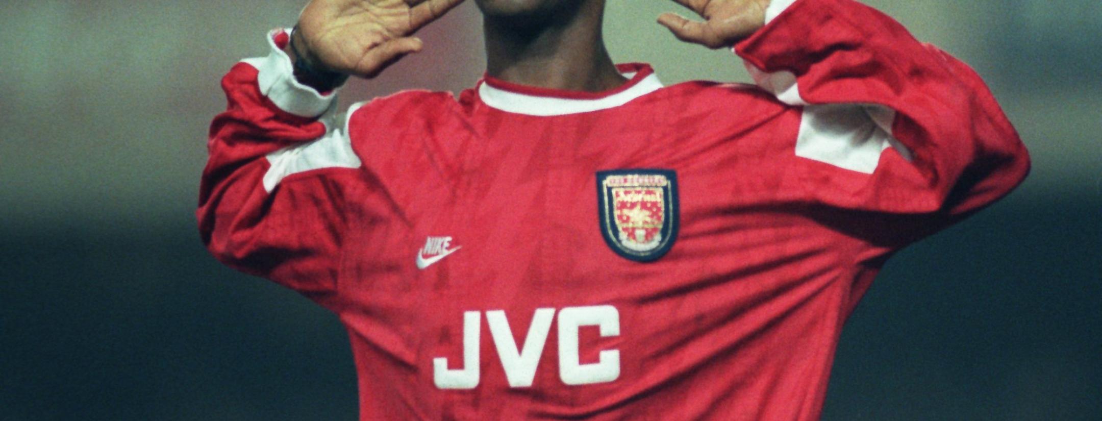 Ian Wright playing for Arsenal