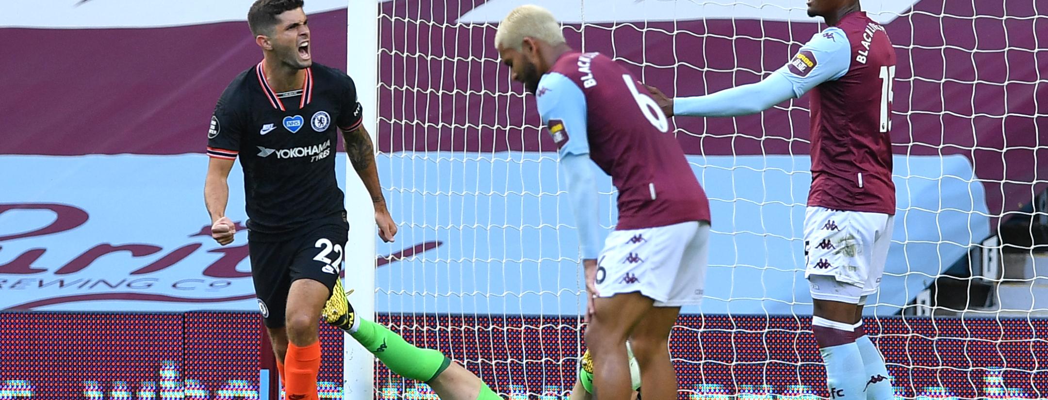 Christian Pulisic goal vs Aston Villa