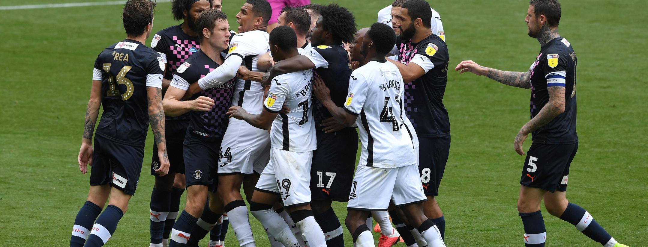 Luton Town vs Swansea City fight