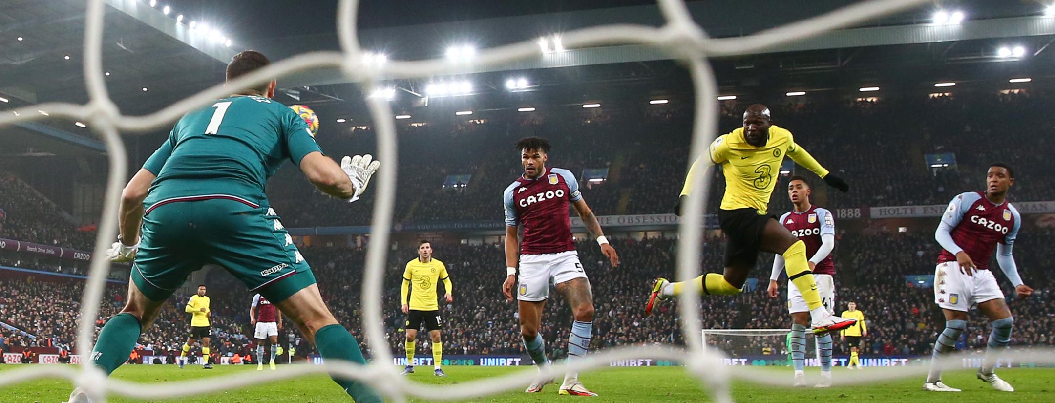 Romelu Lukaku scores against Villa