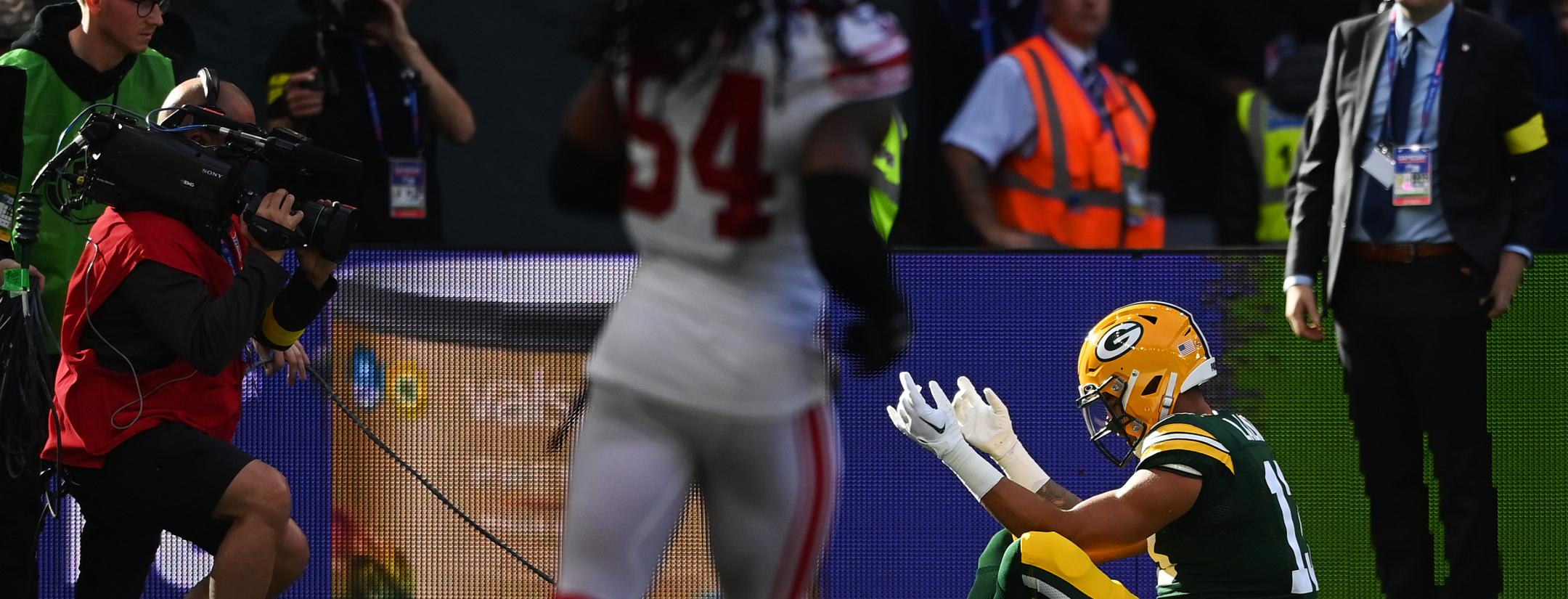 Allen Lazard Erling Haaland celebration