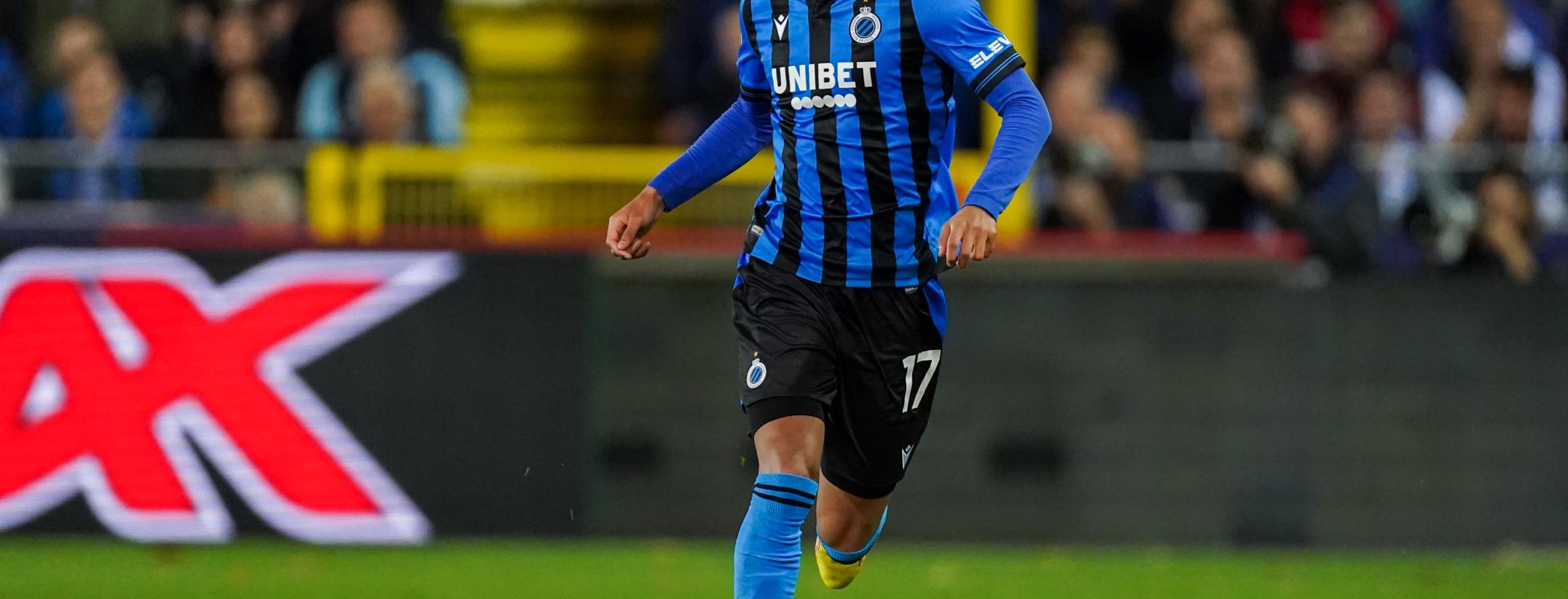 Tajon Buchanan playing for Club Brugge in the 2023-24 Champions League