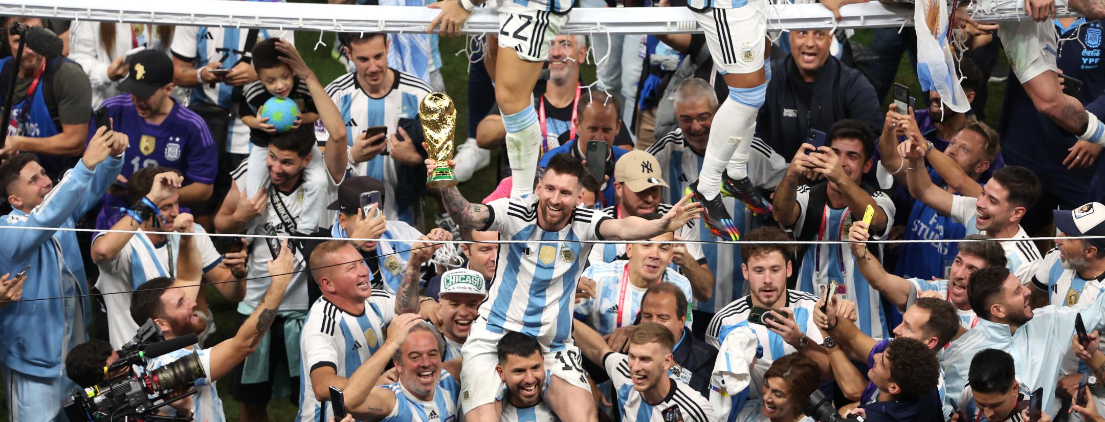 Lionel Messi World Cup trophy celebration