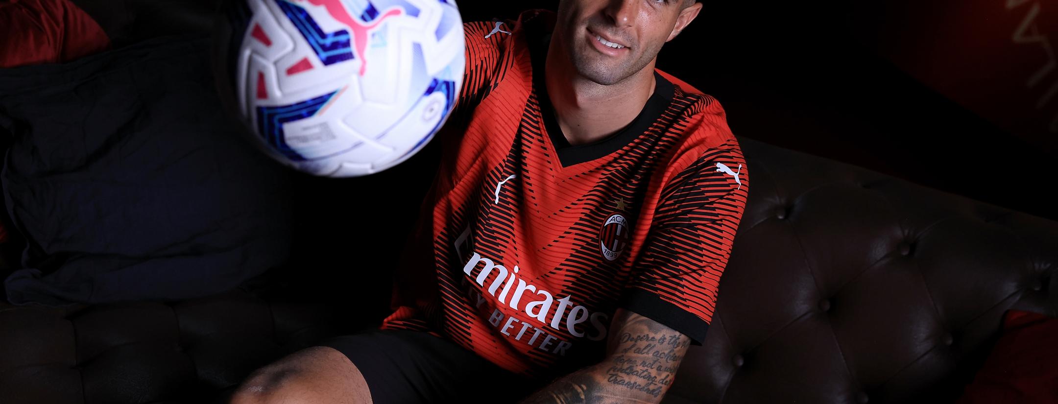 Christian Pulisic in a photoshoot for AC Milan