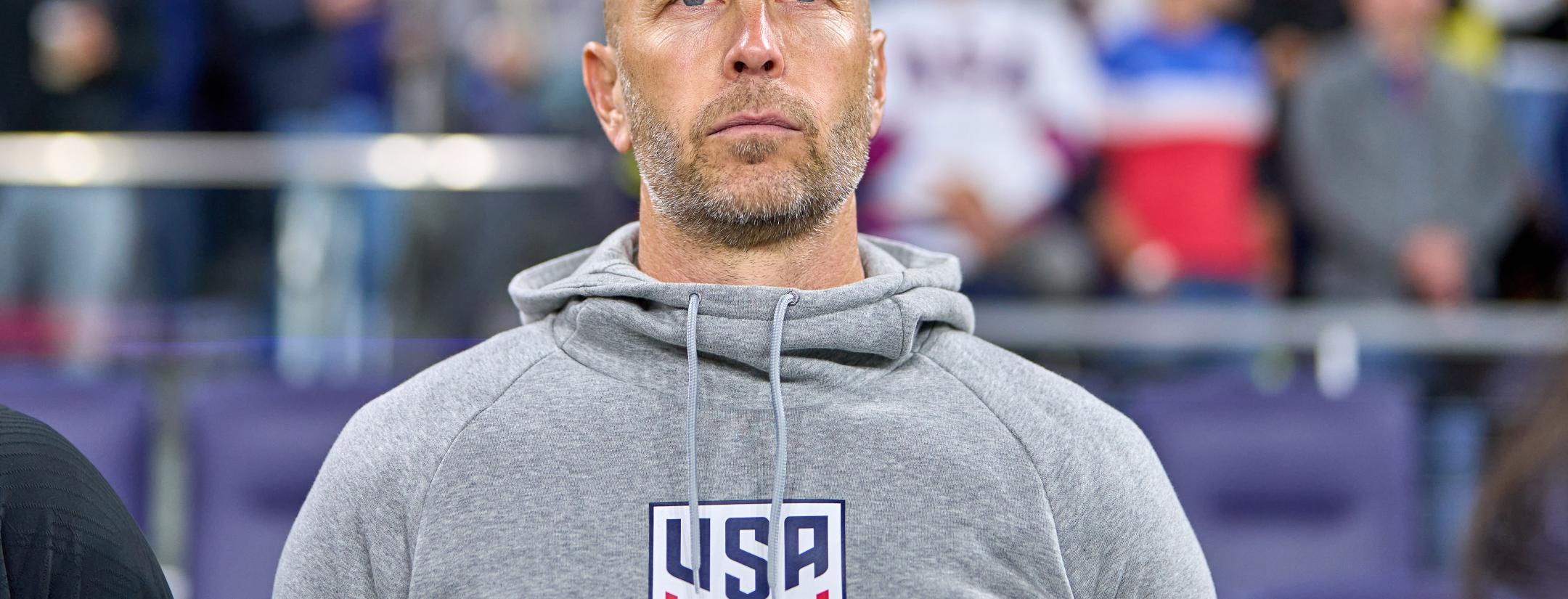 Gregg Berhalter looks on before the USMNT's match against Ghana