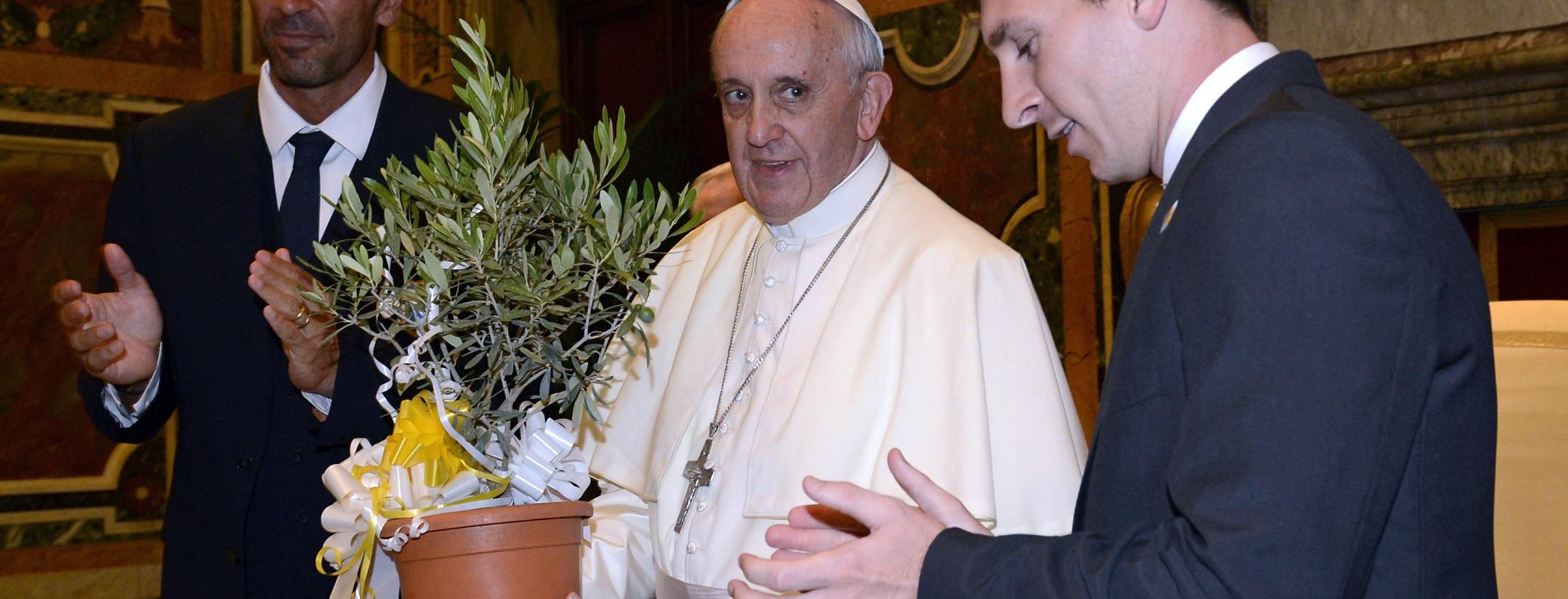 Pope Francis and Lionel Messi