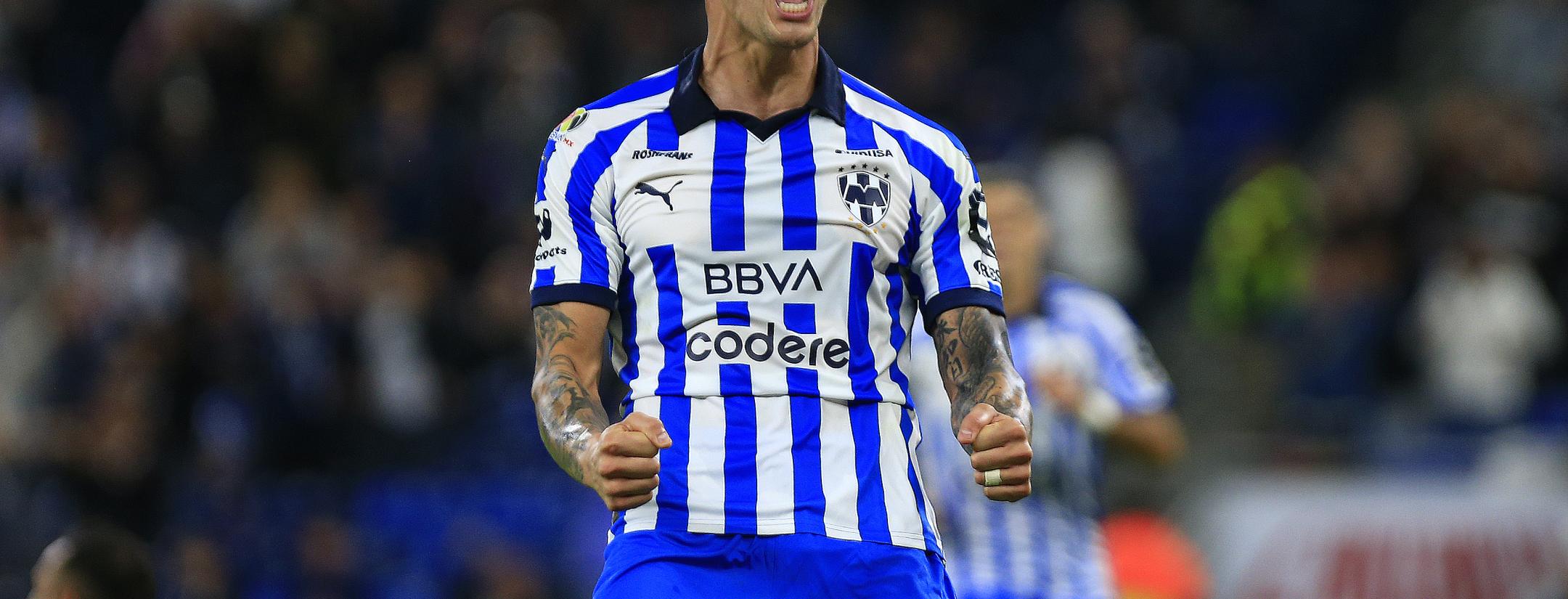 Brandon Vazquez celebrates goal with CF Monterrey