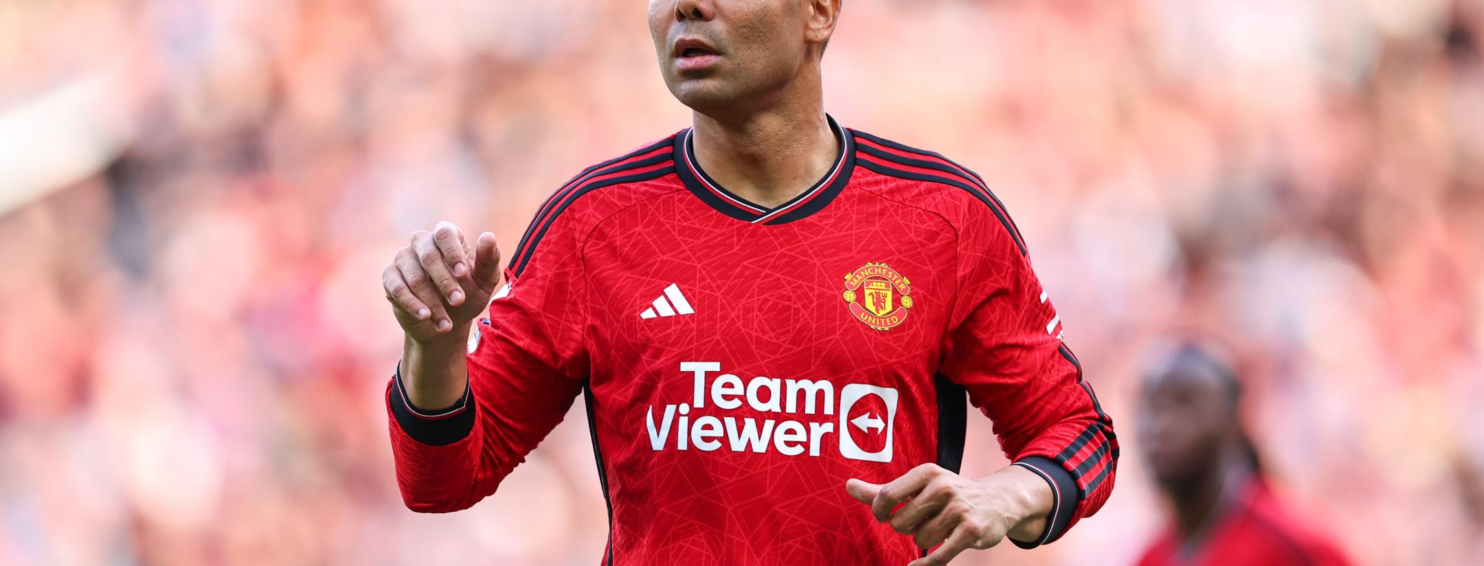Casemiro looks on against Arsenal at Old Trafford