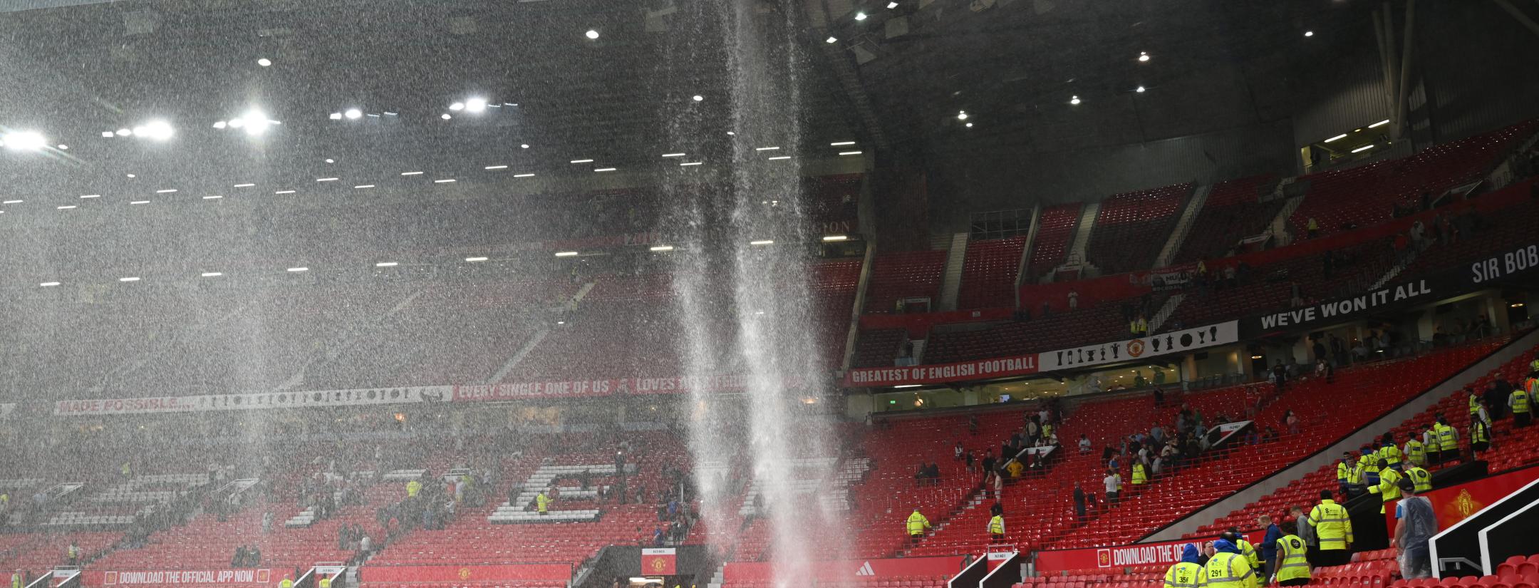 Old Trafford drainage pipe leaks