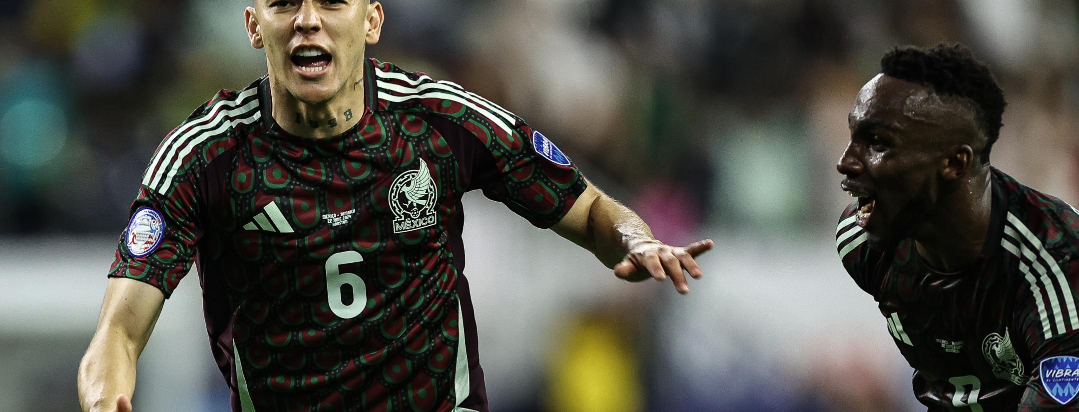 Gerardo Arteaga celebrates after scoring against Jamaica in 2024 Copa América