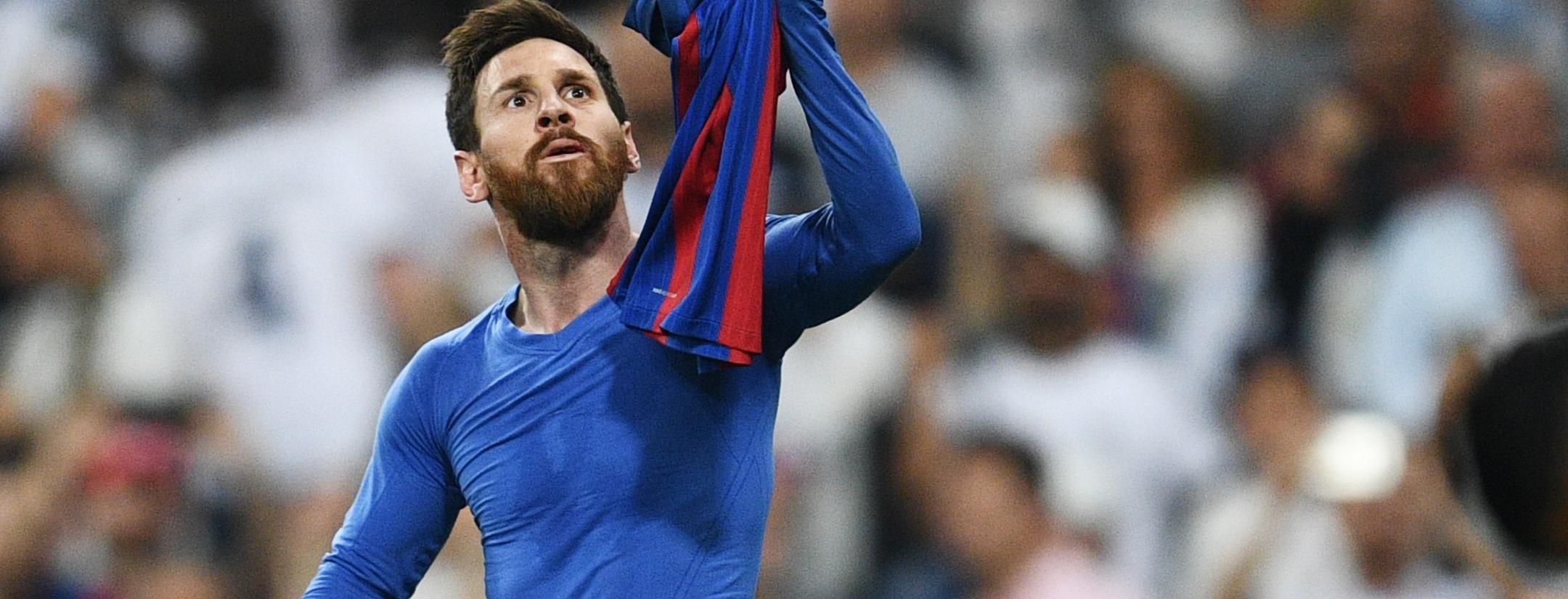 Lionel Messi celebration vs Real Madrid