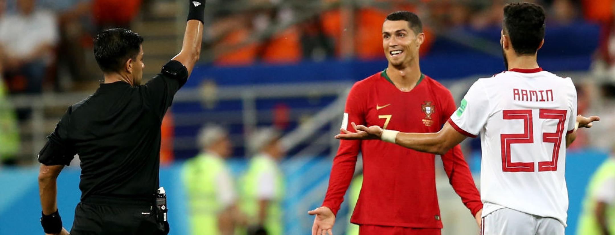Cristiano Ronaldo elbow vs Iran
