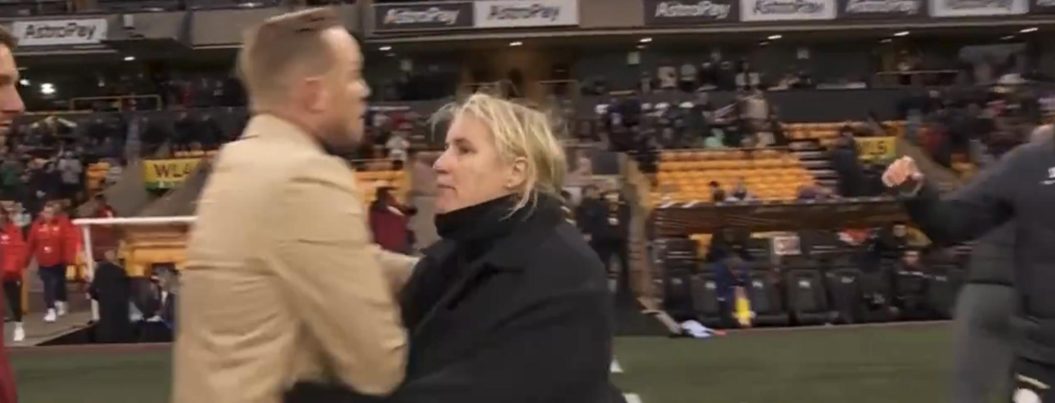 Emma Hayes push on Jonas Eidevall