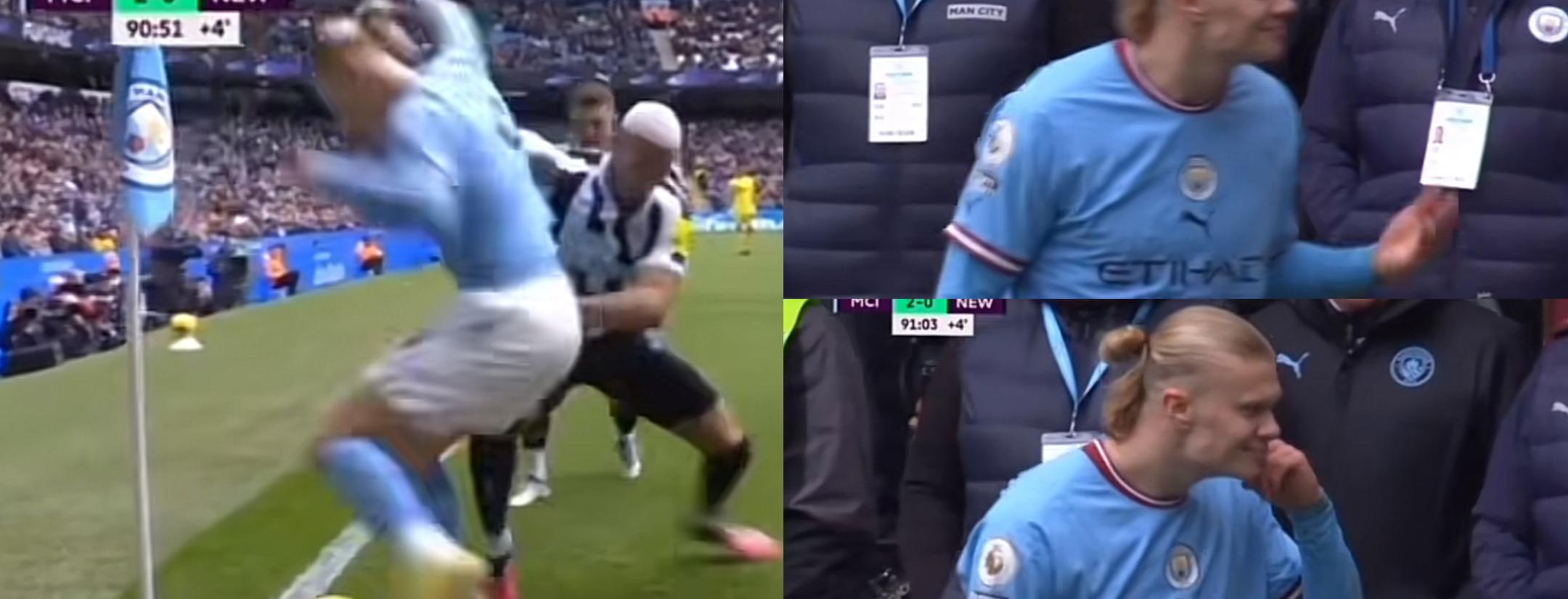 Erling Haaland corner flag