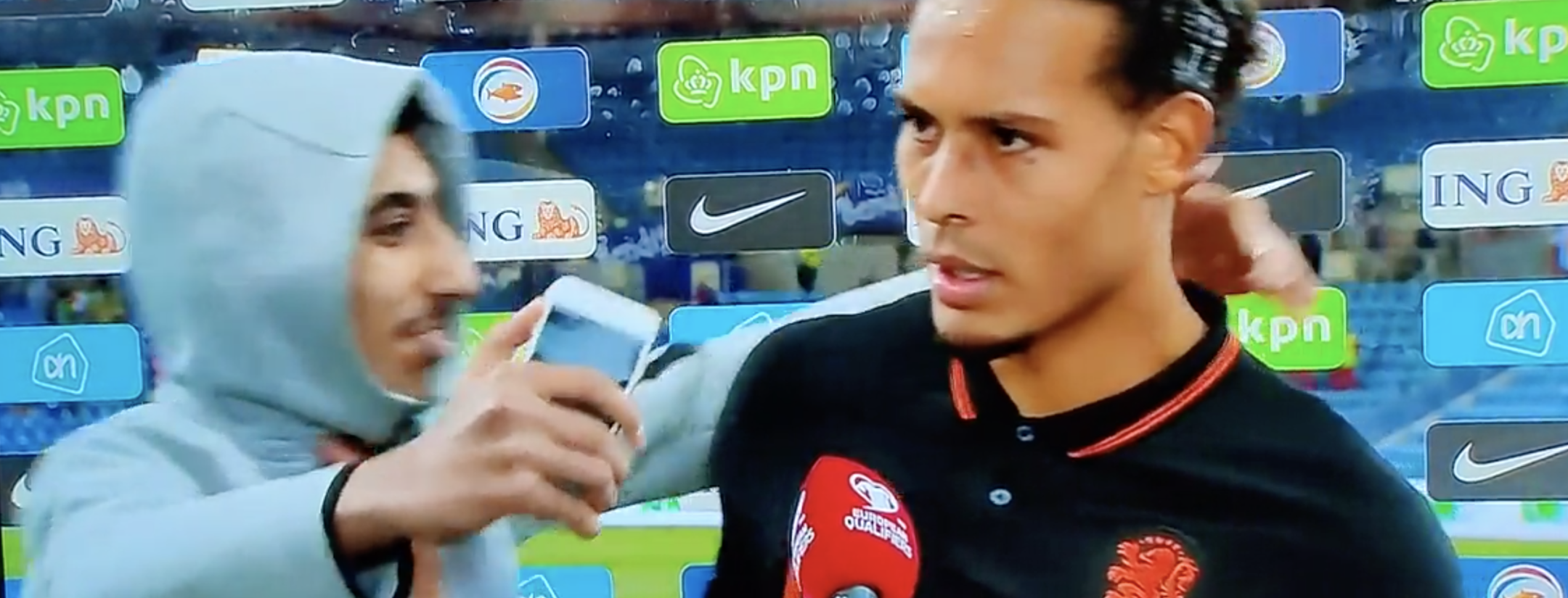 Van Dijk Shoves Fan