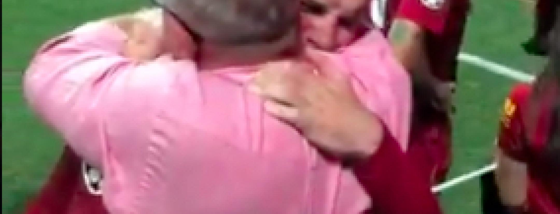 Jordan Henderson crying with dad