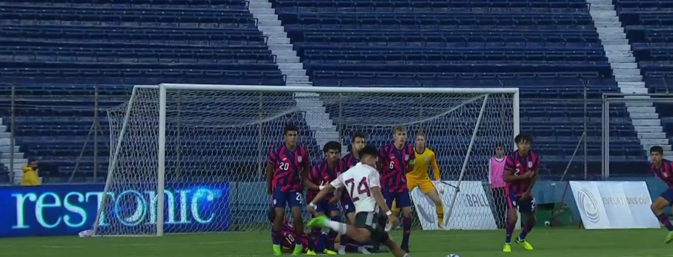 Joshua Mancha free kick goal vs USMNT U-20