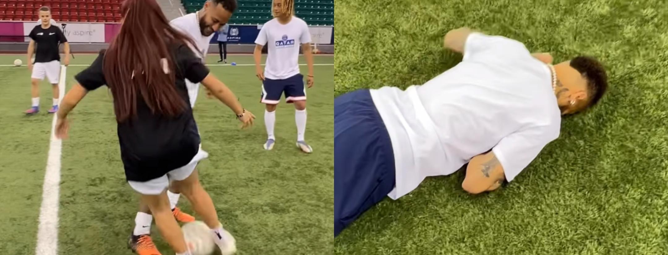 Lisa Zimouche nutmegs Neymar