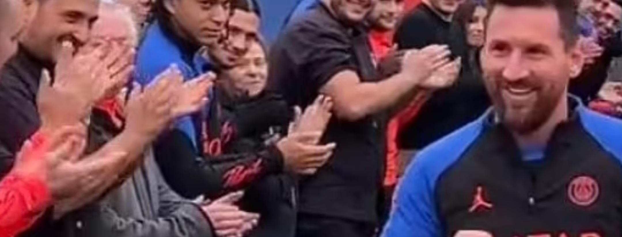 Ethan Mbappé gives Messi a death glare