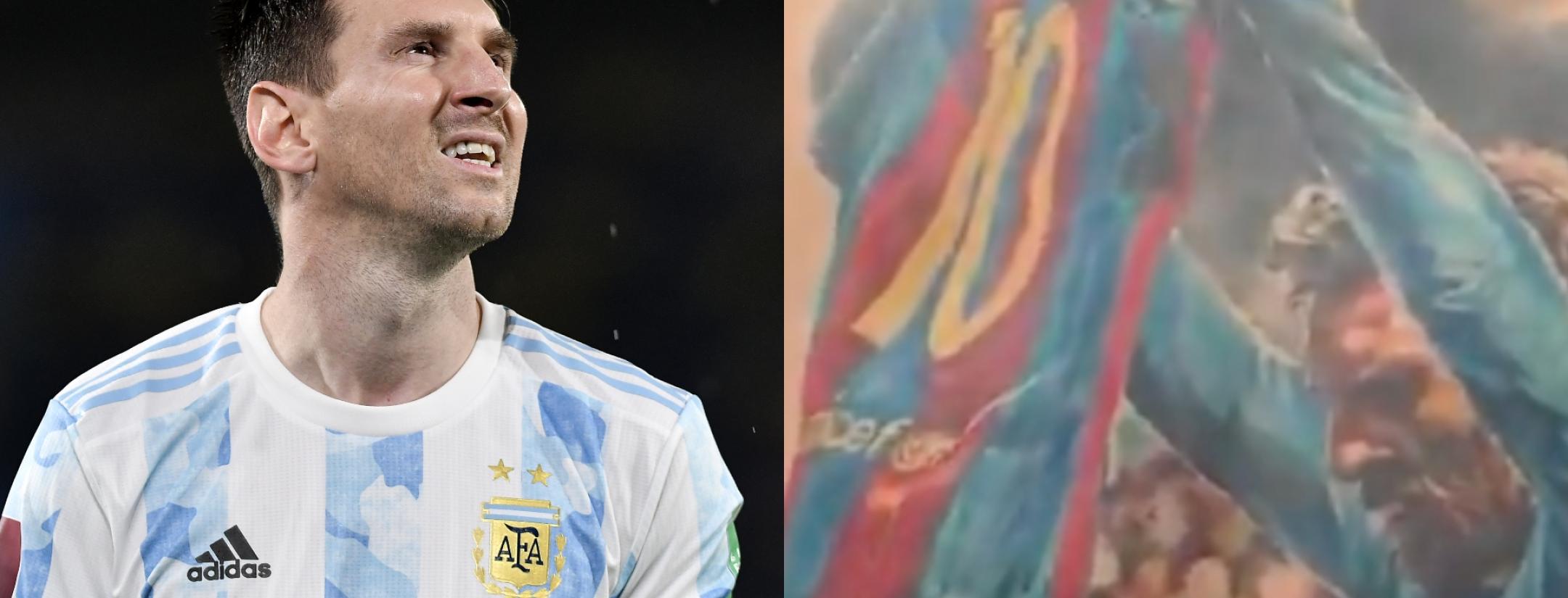 Messi Autografía Tatuaje De Fanático