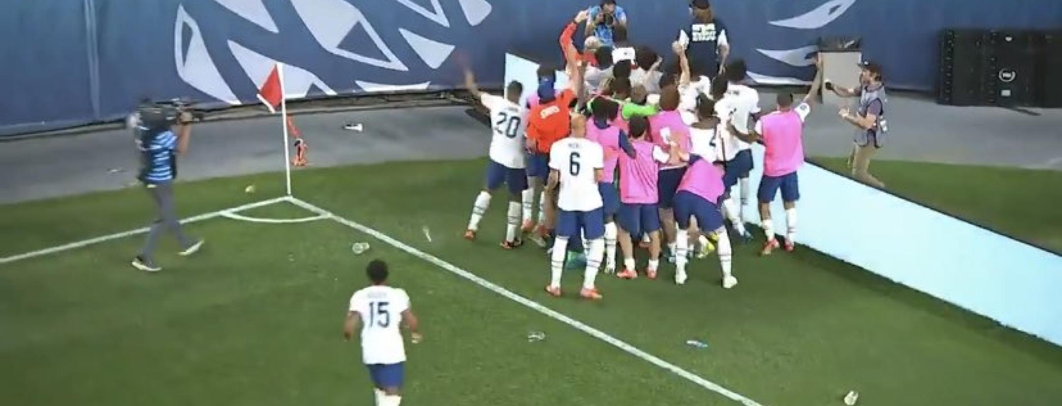 Mexico fans throwing bottles