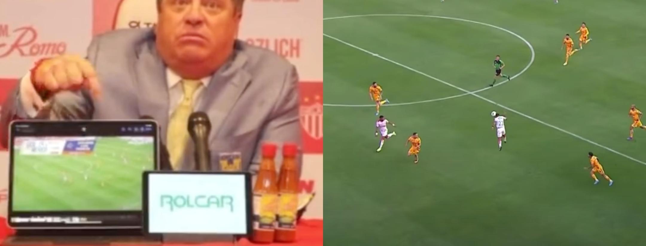 Miguel Herrera usó laptop en conferencia de prensa