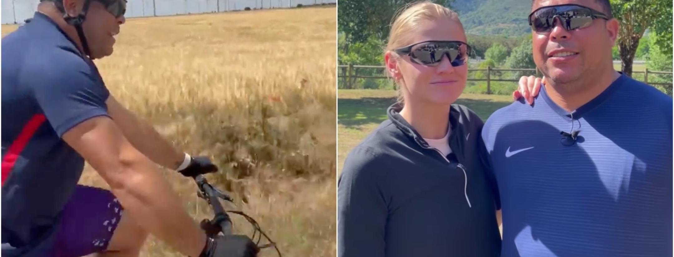 Ronaldo biking El Camino de Santiago