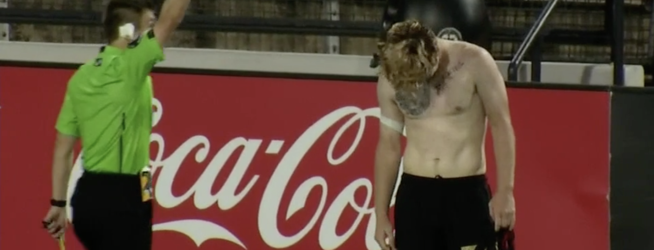 Red card for removing shirt