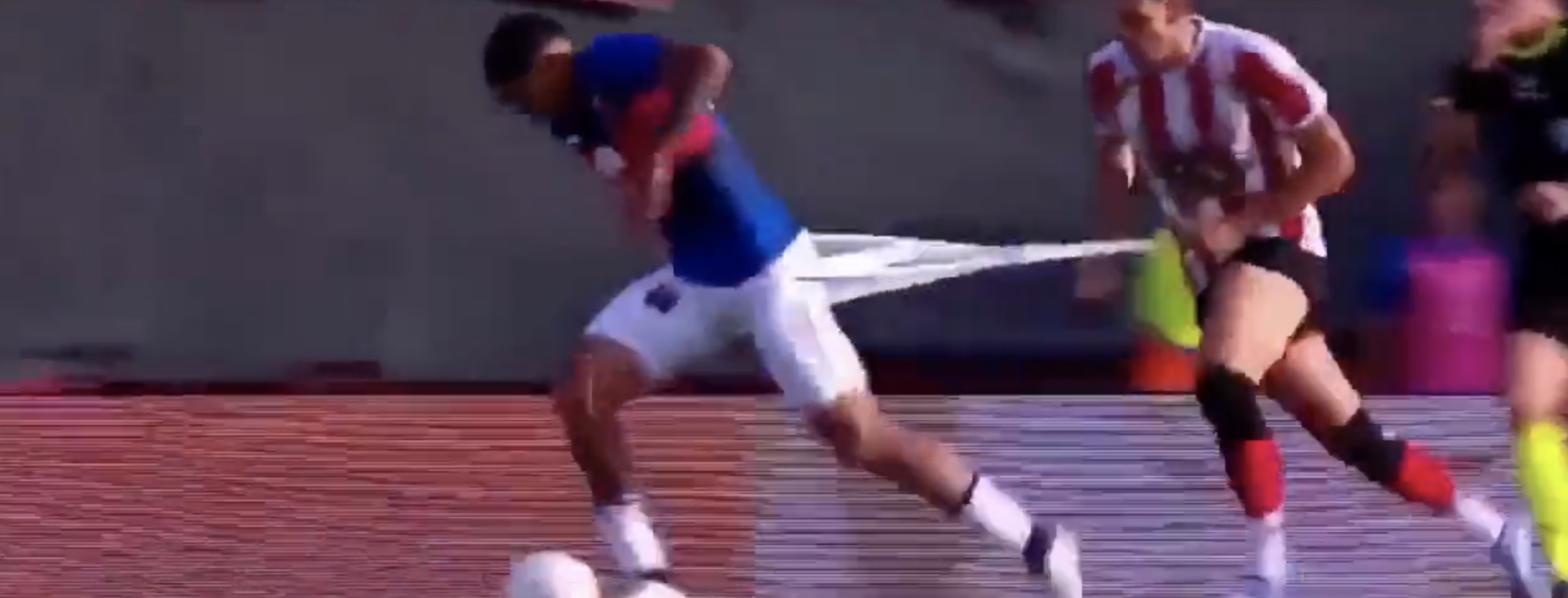 Defender Pulls Shorts Off Opponent