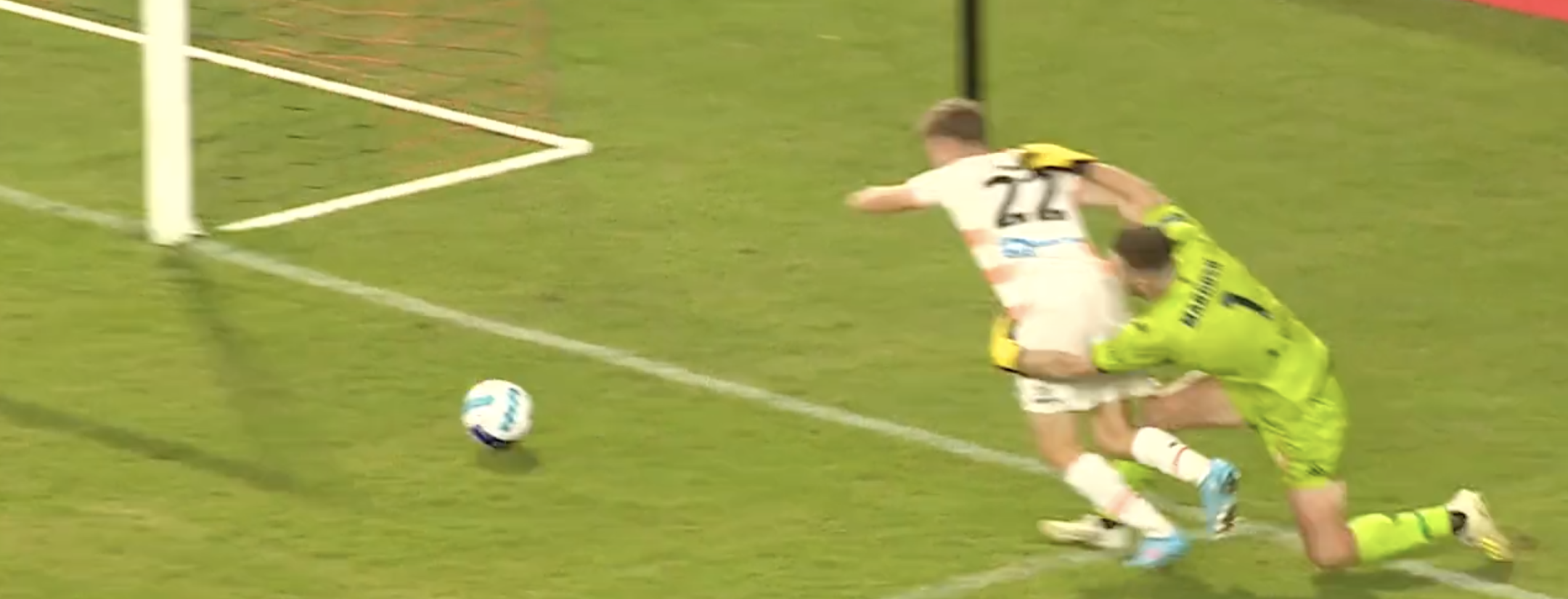 Aussie Goalkeeper Tackles Player