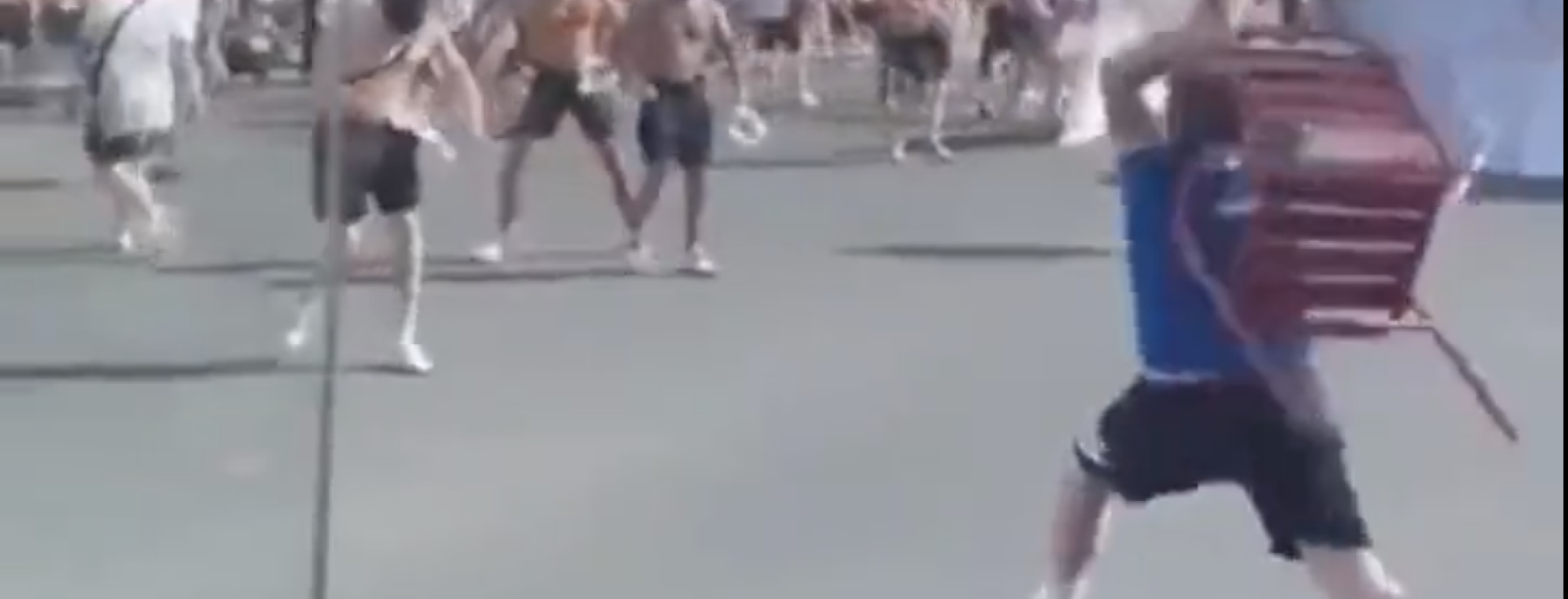 Frankfurt vs Rangers Fans Chairs Only Fight