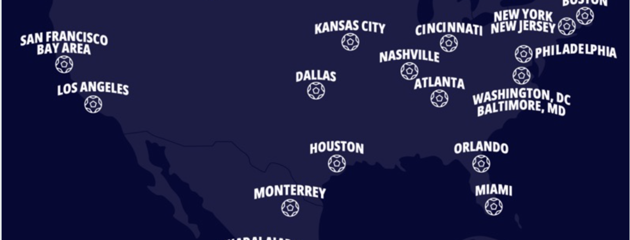 2026 World Cup Host Cities Map