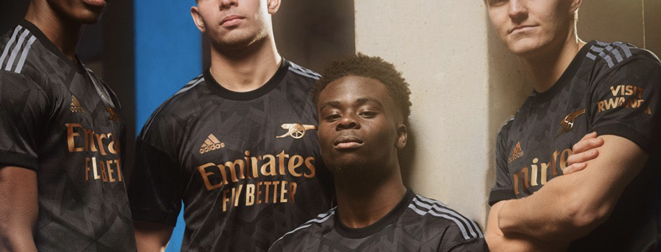 Arsenal players model this year's away kit