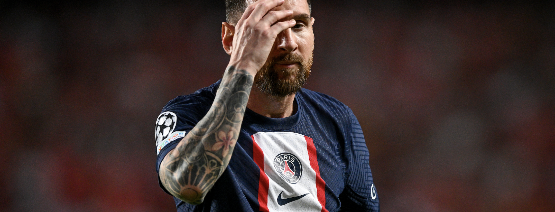 Lionel Messi in PSG's Champions League match against Benfica