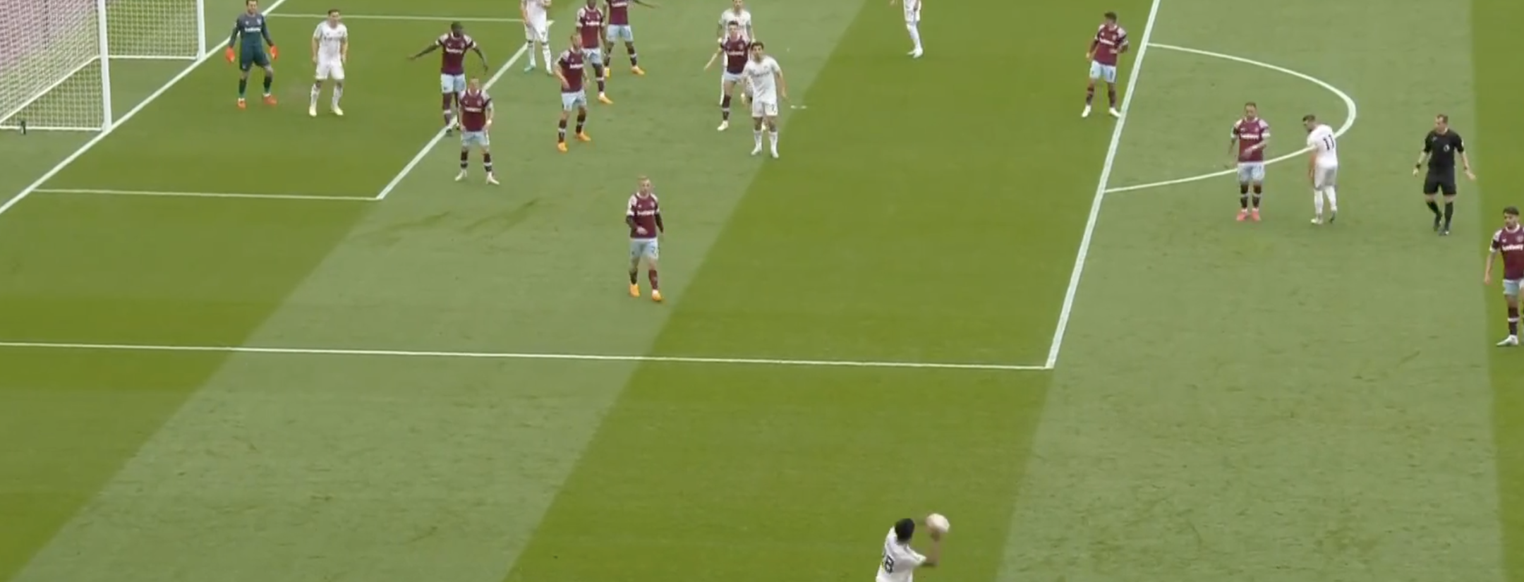 Weston McKennie long throw assist vs West Ham