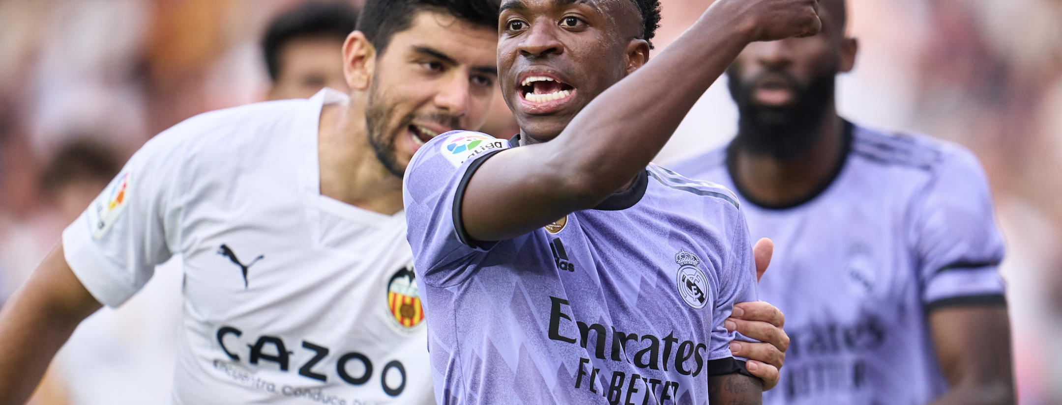 Vinicius Jr points out to racist fans