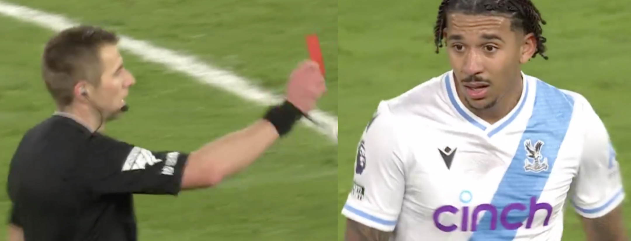 Chris Richards red card accident