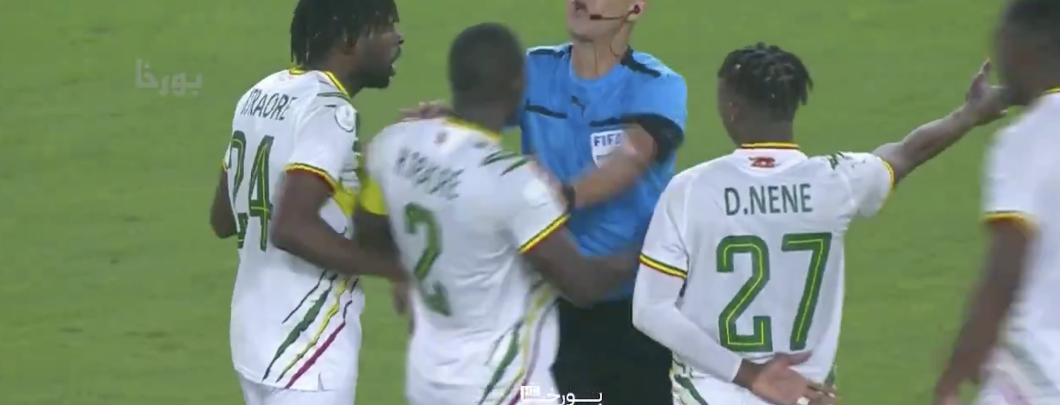 Mali players fight referee