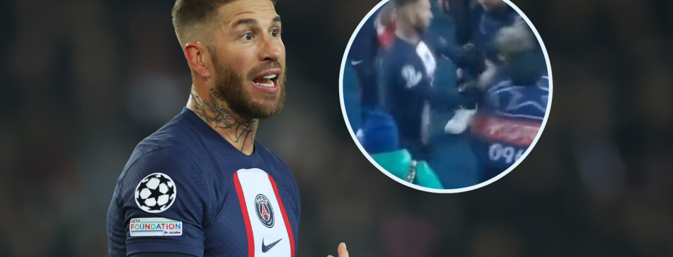 Sergio Ramos shoves photographer