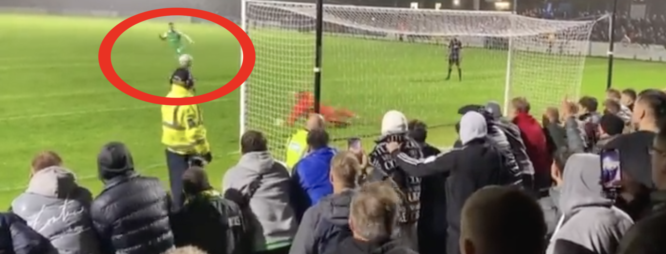 Steward Hit In The Face Penalty Kick