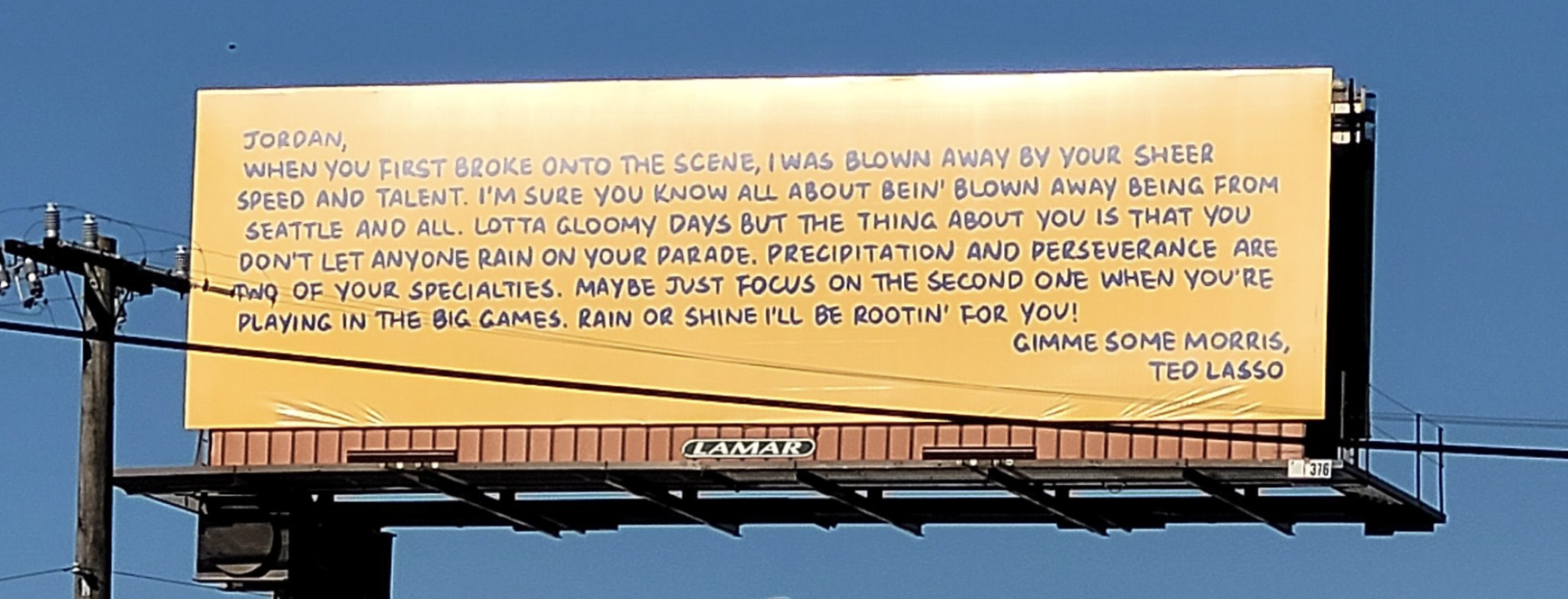 Ted Lasso puts up billboards to support the USMNT