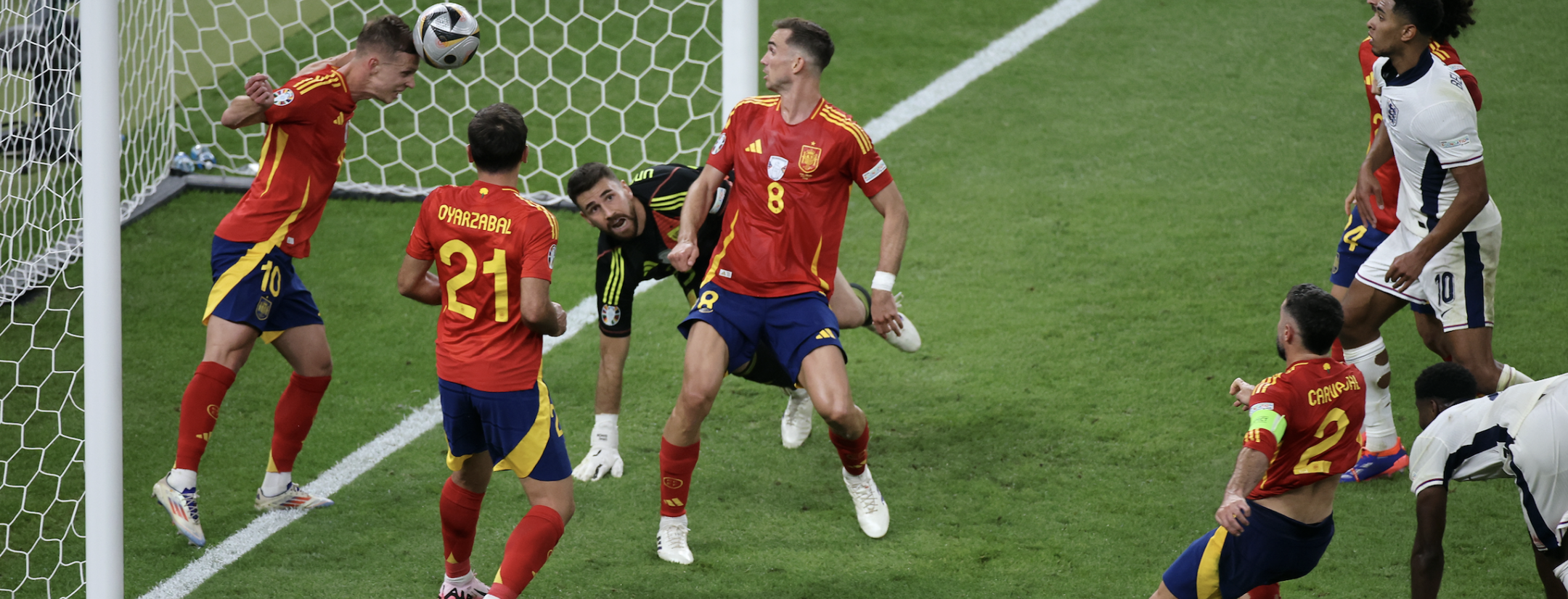 Dani Olmo clearance vs England